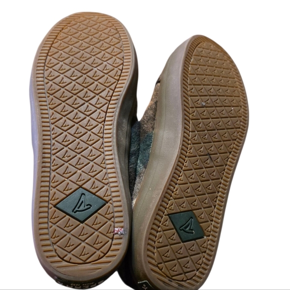 Sperry Crest Vibe Plaid Wool Sneakers Green & Brown Size 7 - Picture 7 of 13